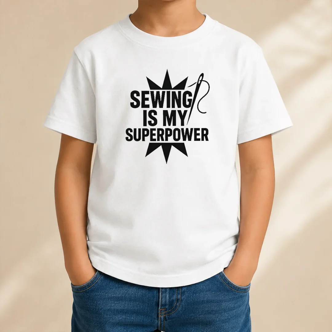 awesome-sewing-is-my-superpower-seamstress-quilting-kids-t-shirt Awesome Sewing Is My Superpower Seamstress Quilting Kids T-Shirt