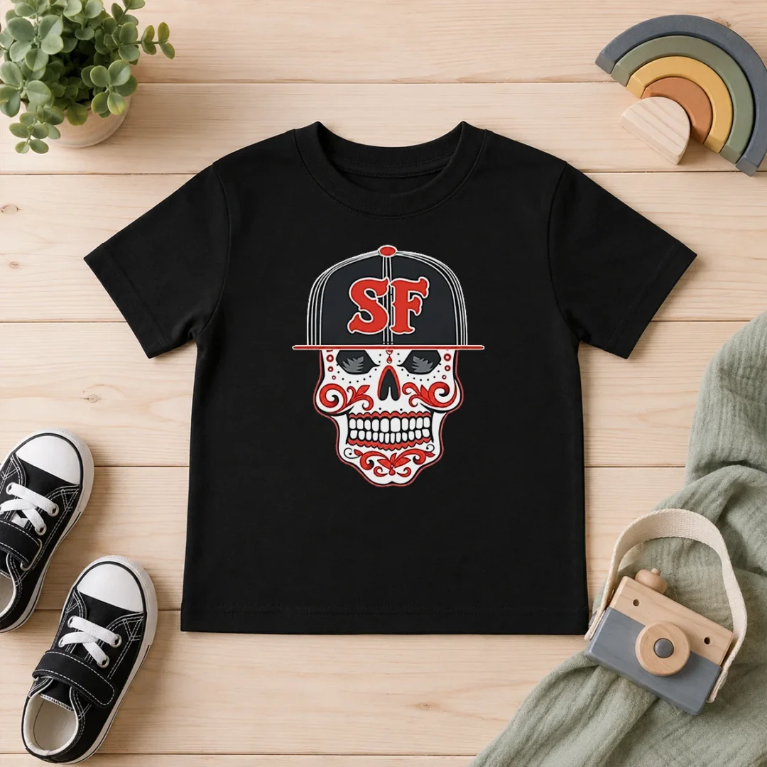 awesome-sf-sugar-skull-san-francisco-hat-kids-t-shirt Awesome Sf Sugar Skull San Francisco Hat Kids T-Shirt