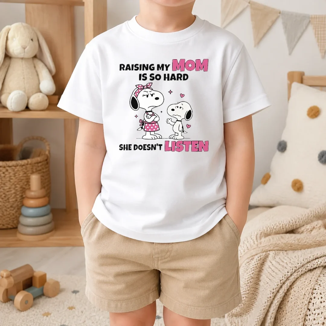 Awesome Snoopy And Belle Funny Raising My Mom Is So Hard She Doesnt Listen Kids T Shirt Awesome Snoopy And Belle Funny Raising My Mom Is So Hard She Doesnt Listen Kids T-Shirt