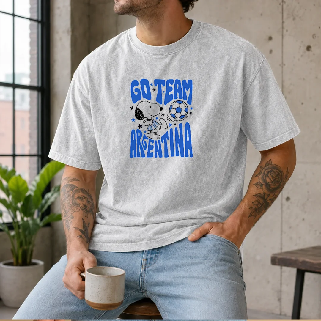 awesome-snoopy-go-team-argentina-world-cup-2026-washed-t-shirt Awesome Snoopy Go Team Argentina World Cup 2026 Washed T-Shirt