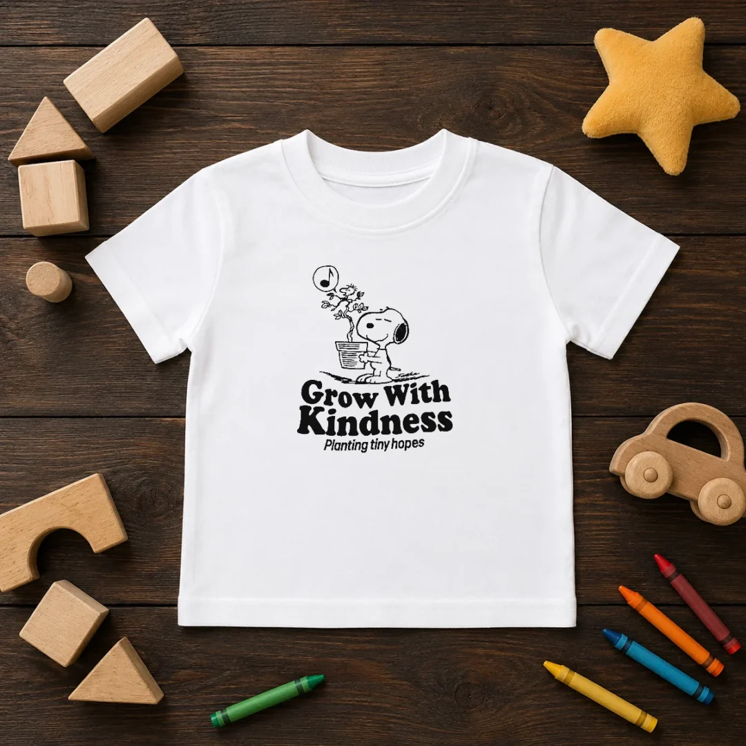 awesome-snoopy-grow-with-kindness-planting-tiny-hopes-kids-t-shirt Awesome Snoopy Grow With Kindness Planting Tiny Hopes Kids T-Shirt