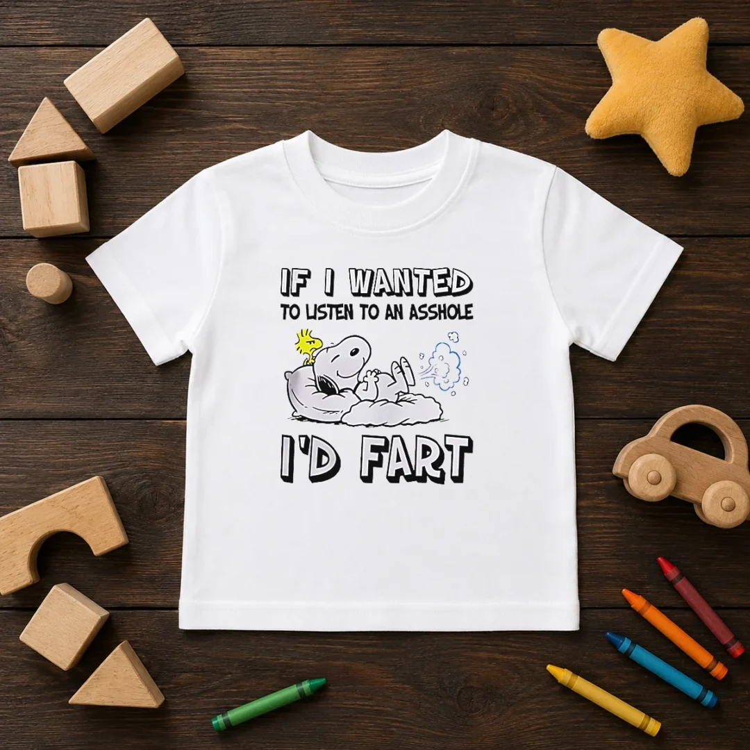 awesome-snoopy-if-i-wanted-to-listen-to-an-asshole-i-d-fart-kids-t-shirt Awesome Snoopy If I Wanted To Listen To An Asshole I'D Fart Kids T-Shirt