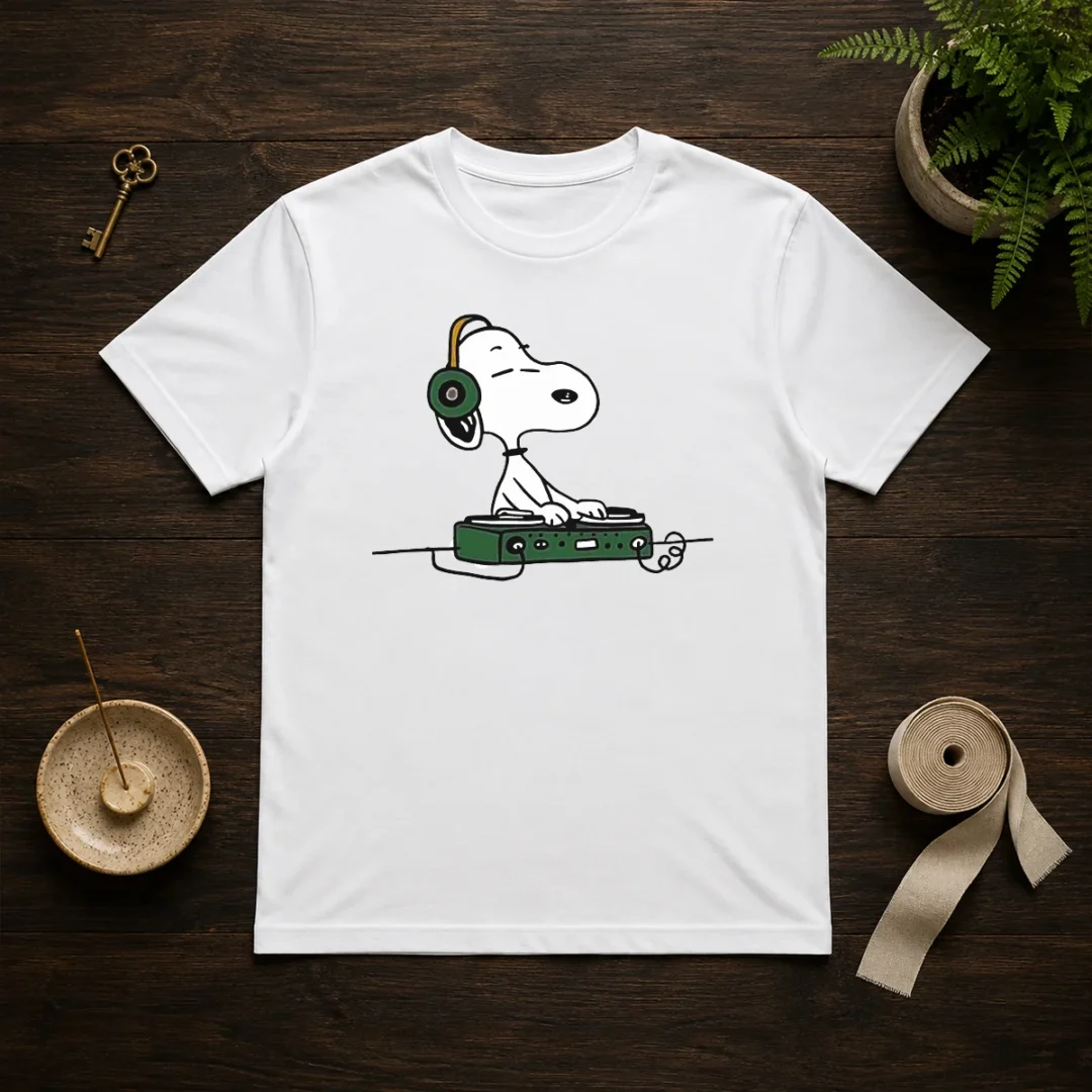 awesome-snoopy-peanuts-playing-dj-t-shirt Awesome Snoopy Peanuts Playing DJ