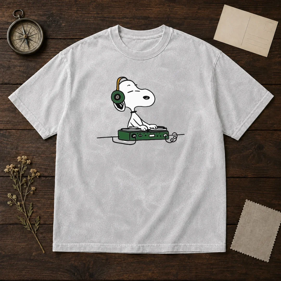awesome-snoopy-peanuts-playing-dj-washed-t-shirt Awesome Snoopy Peanuts Playing DJ Washed T-Shirt