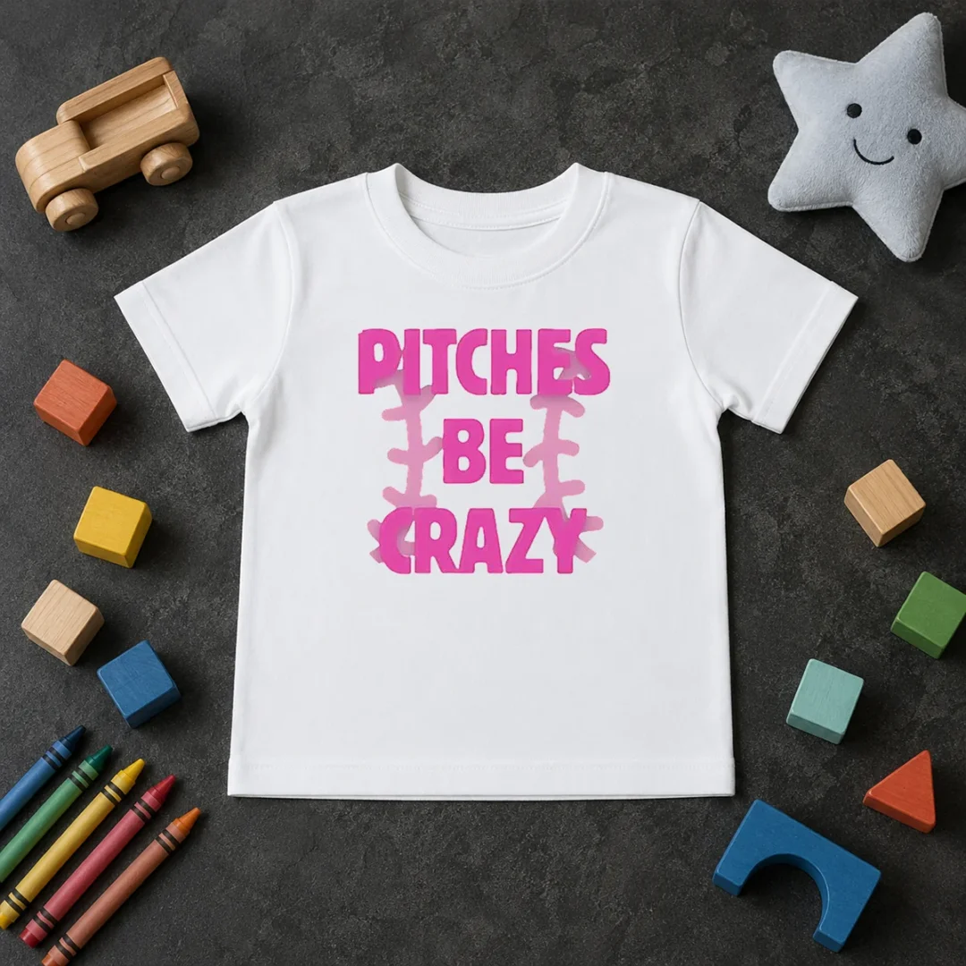 Awesome Softball Apparel Pitches Be Crazy Kids T Shirt Awesome Softball Apparel Pitches Be Crazy Kids T-Shirt
