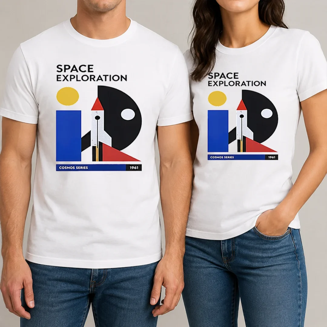 awesome-space-exploration-cosmos-series-1961-retro-poster-t-shirt-1 Awesome Space Exploration Cosmos Series 1961 Retro Poster t shirt in classic crew neck style with vintage space graphic