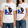 Awesome Space Exploration Cosmos Series 1961 Retro Poster t shirt in classic crew neck style with vintage space graphic