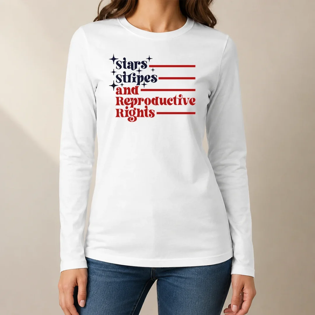 awesome-stars-stripes-and-reproductive-rights-patriotic-lettering-with-striped-lines-long-sleeve-shirt Awesome Stars Stripes And Reproductive Rights Patriotic Lettering With Striped Lines Long Sleeve Shirt