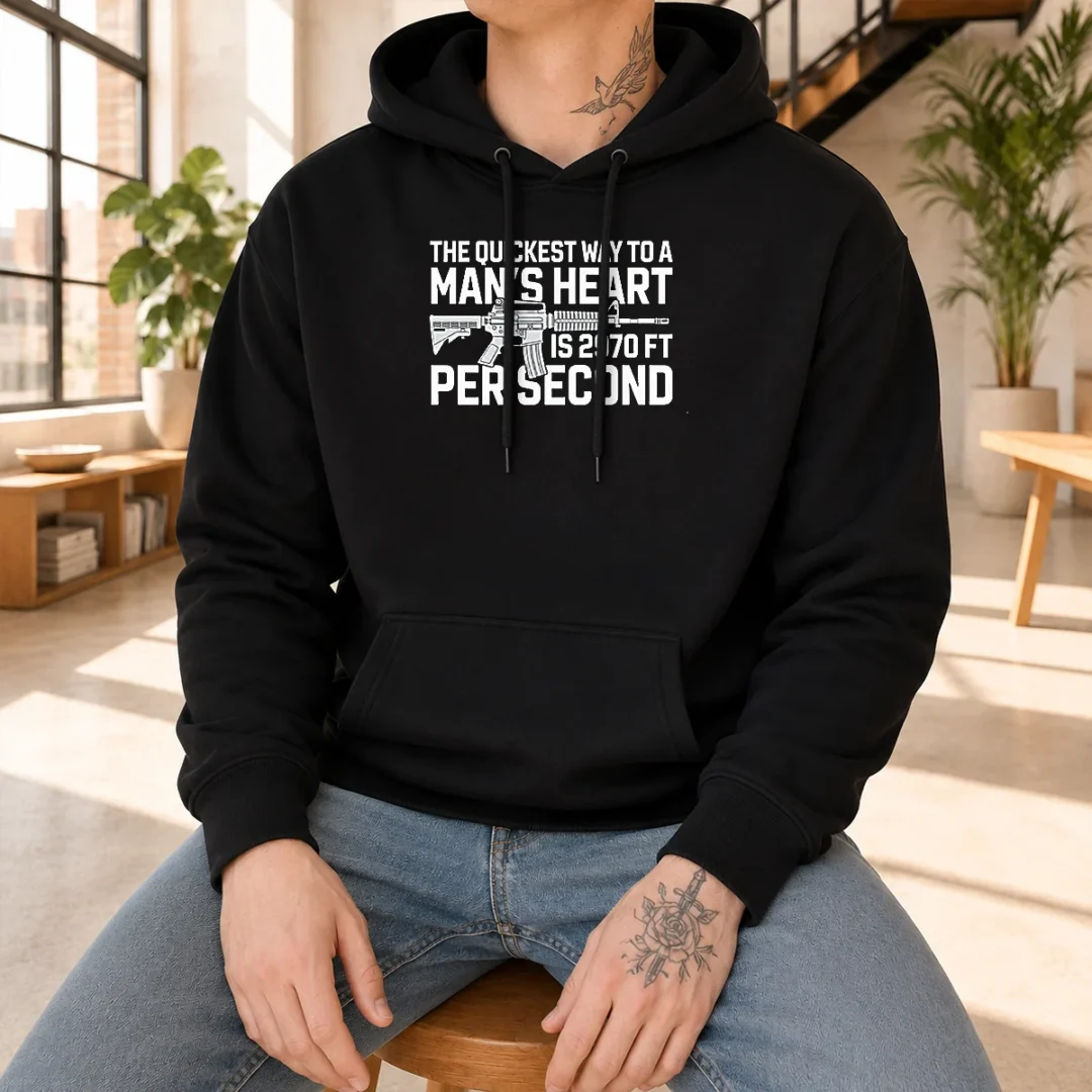 awesome-the-quickest-way-to-a-man-heart-is-2970-ft-per-second-ar15-rifle-firearm-hoodie Awesome The Quickest Way To A Man Heart Is 2970 Ft Per Second Ar15 Rifle Firearm Hoodie