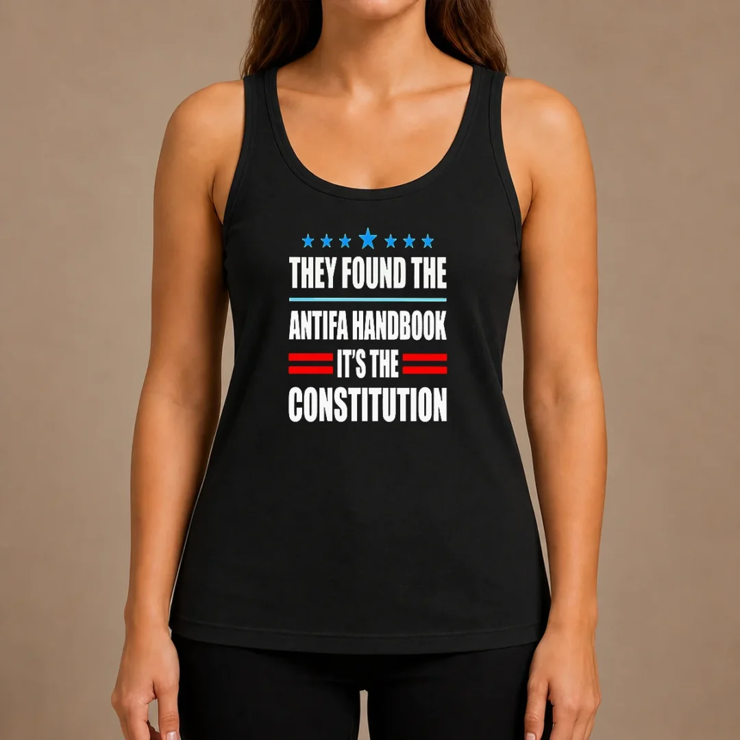 awesome-they-found-the-antifa-handbook-it-s-the-constitution-bold-statement-text-tank-top Awesome They Found The Antifa Handbook It'S The Constitution Bold Statement Text Tank Top