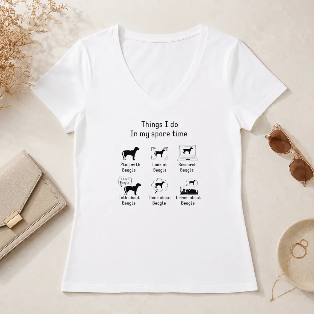 Awesome Things I Do In My Spare Time Play With Beagle Look At Beagle Research Beagle V Neck Shirt Awesome Things I Do In My Spare Time Play With Beagle Look At Beagle Research Beagle V-Neck Shirt