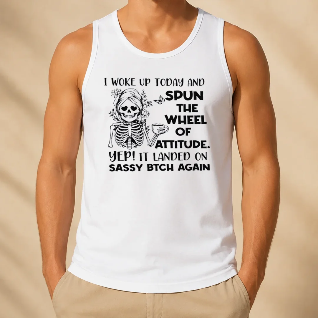 awesome-top-skeleton-women-i-woke-up-today-and-spun-the-wheel-of-attitude-sassy-bitch-again-tank-top Awesome Top Skeleton Women I Woke Up Today And Spun The Wheel Of Attitude Sassy Bitch Again Tank Top