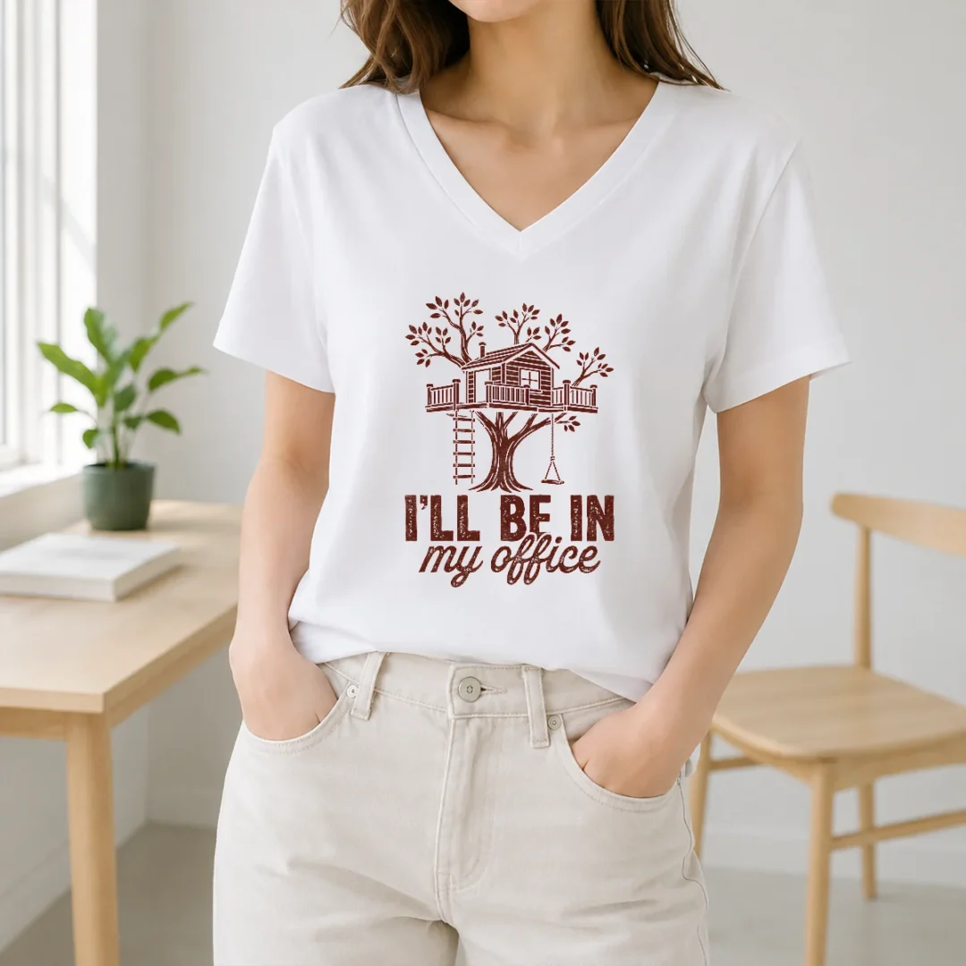 Awesome Treehouse Office I'Ll Be In My Office V Neck Shirt Awesome Treehouse Office I'Ll Be In My Office V-Neck Shirt