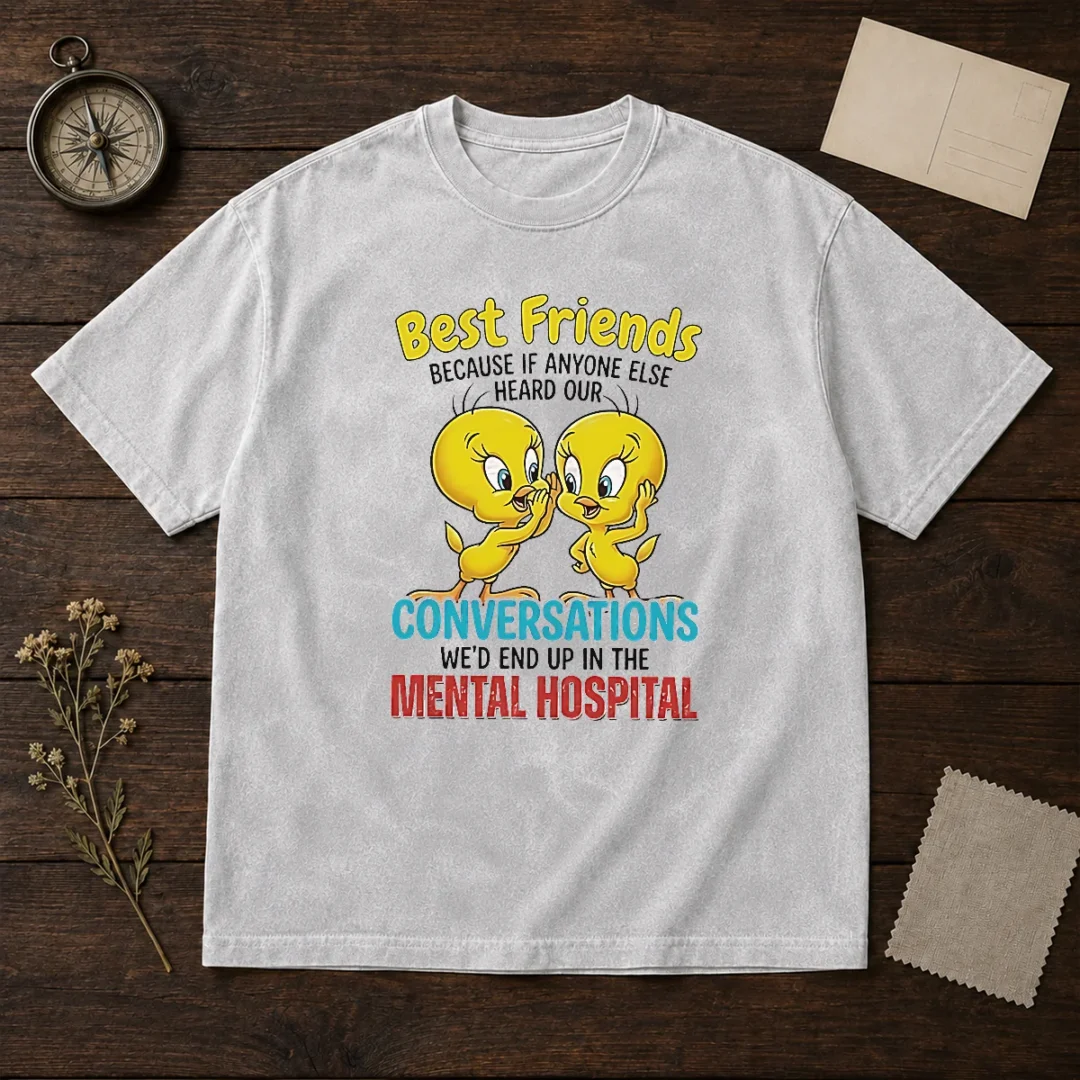awesome-tweety-because-if-anyone-else-heard-our-conversations-mental-hospital-washed-t-shirt Awesome Tweety Because If Anyone Else Heard Our Conversations Mental Hospital Washed T-Shirt