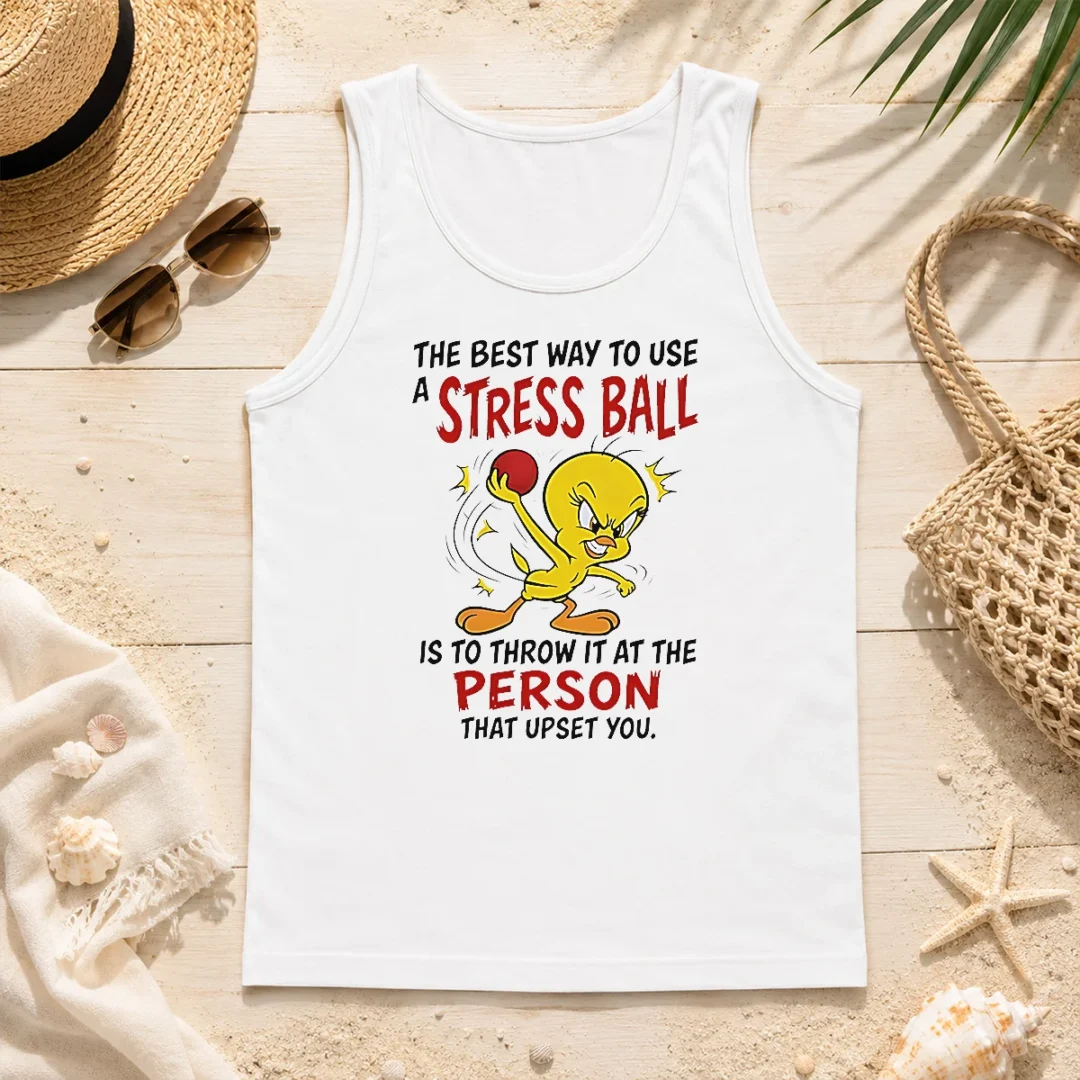 Awesome Tweety Bird Looney Tunes The Best Way To Use A Stress Ball Is To Throw Tank Top Awesome Tweety Bird Looney Tunes The Best Way To Use A Stress Ball Is To Throw Tank Top