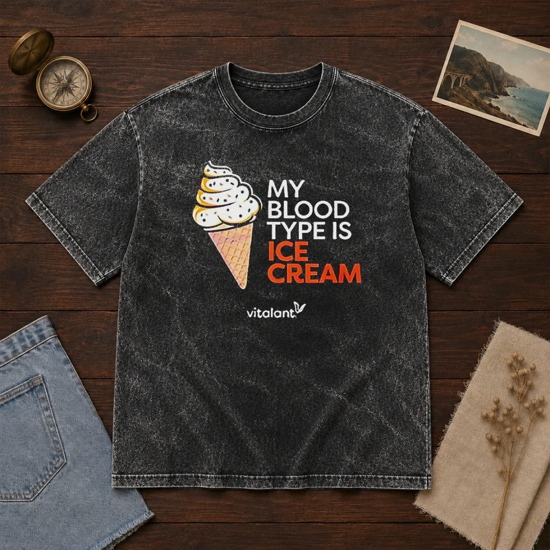 awesome-vitalant-my-blood-type-is-ice-cream-washed-t-shirt Awesome Vitalant My Blood Type Is ICE Cream design on a soft washed t shirt in light grey