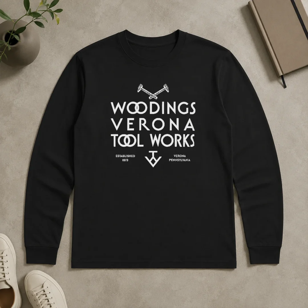 Awesome Woodings Verona Tool Works Established 1873 Pennsylvania Long Sleeve Shirt Awesome Woodings Verona Tool Works Established 1873 Pennsylvania Long Sleeve Shirt
