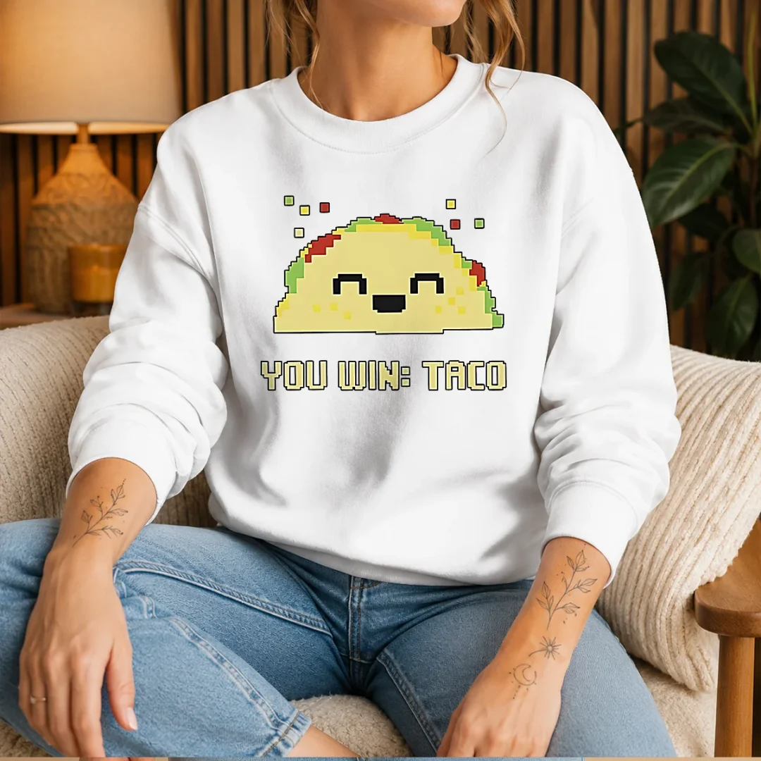 awesome-you-win-taco-pixel-art-gaming-cute-retro-sweater-1 Awesome You Win Taco Pixel Art Gaming Cute Retro Sweater