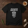 Awesome Zephyr Competition Team t shirt in black with bold white and blue logo on front