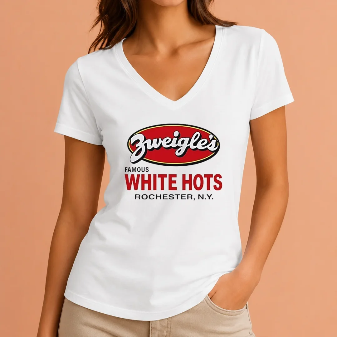 awesome-zweigle-s-famous-white-hots-rochester-ny-v-neck-shirt Awesome Zweigle'S Famous White Hots Rochester NY V Neck Shirt in dark color with white text design