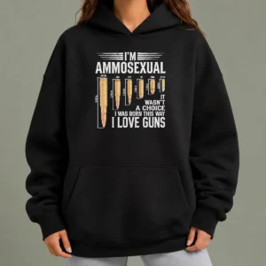 Pretty I'M Ammosexual I Love Guns Bullet Caliber Chart Hoodie