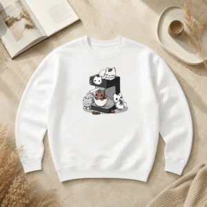 Funny Nice Cat Coffee Machine Sweater