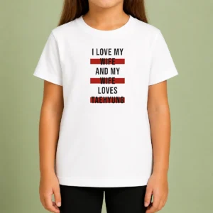 Pretty Official Taehyung BTS I Love My Wife And My Wife Loves Taehyung Kids T-Shirt