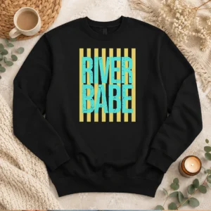 Funny River Babe Retro Stripes Sunshine Sweater