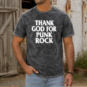 Pretty Thank God For Punk Rock Music Lover Band Washed T-Shirt