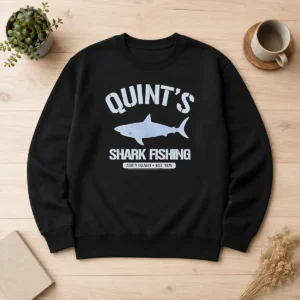 Nice Quint'S Shark Fishing Amity Island Est 1975 Detailed Shark Sweater