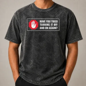 Pretty Turn It Off And On Washed T-Shirt