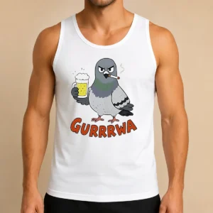 Premium Angry Pigeon With Beer And Cigarette Tank Top