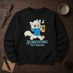 Awesome Surviving Not Thriving Furry Sweater