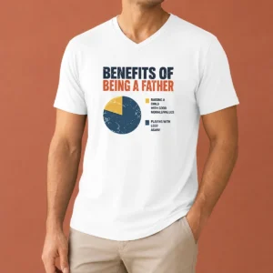Original Benefits Of Being A Father V-Neck Shirt