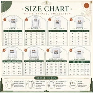Size chart for Good Paul Has Big Eyebrows Funny Cartoon shirt with measurements in inches and cm