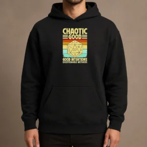 Nice Chaotic Good D20 Retro Stripes Hoodie