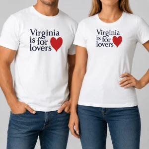 Awesome Hot Virginia Is For Lovers t shirt in black, featuring bold white text on front
