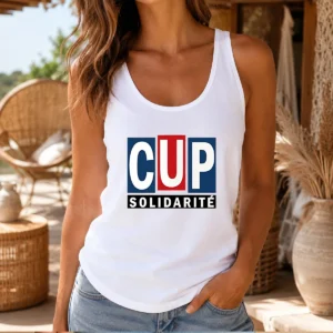 Pretty CUP Solidarity Red White Blue Logo Tank Top