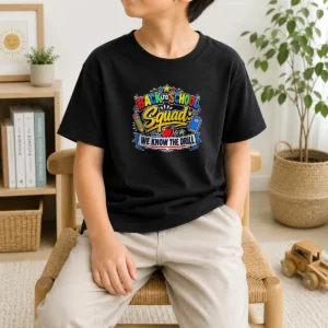Awesome Cute Cartoon Back To School Squad Student Kids T-Shirt