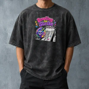 Funny Bowling For Strike Y2K Washed T-Shirt