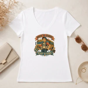 Pretty Back To School Vintage Soccer Spirit V-Neck Shirt