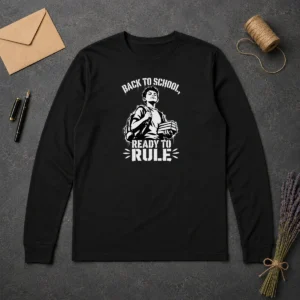 Awesome Funny Pretty Back To School Stencil For Proud Students Long Sleeve Shirt
