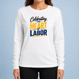 Nice Top Labour Day Celebrating The Heart Of Labor Minimalistypogra Long Sleeve Shirt