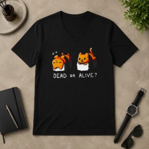 Funny Original Sushicat Dead Or Alive V-Neck Shirt