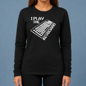 Premium Pretty I Play The Keyboard Pixel Art Gamer Computer Long Sleeve Shirt