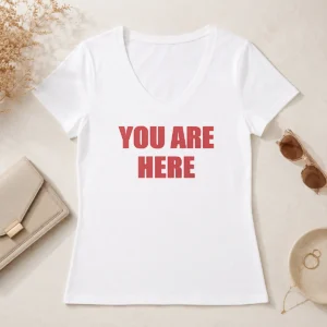 Happy Pretty Cruz Beckham You Are Here V-Neck Shirt
