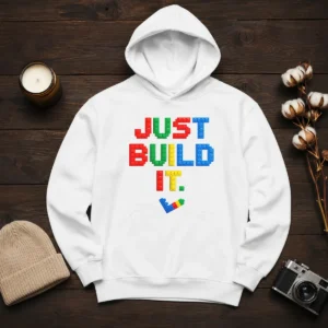 Top Just Build It Master Builder Building Block Hoodie