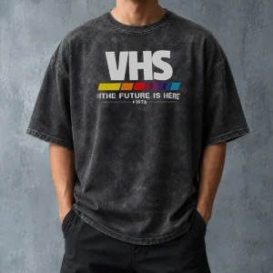 Top Pretty VHS The Future Is Here Washed T-Shirt