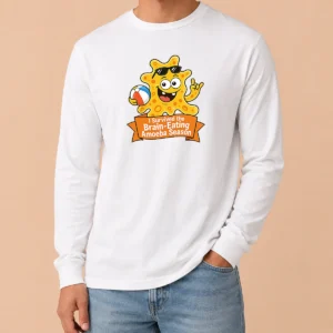 Hot Brain Eating Amoeba Survival Minimalist long sleeve shirt in black with bold graphic design