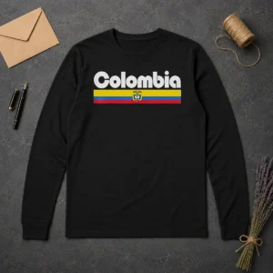 Nice Colombia Flag Colombian Pride South America Long Sleeve Shirt